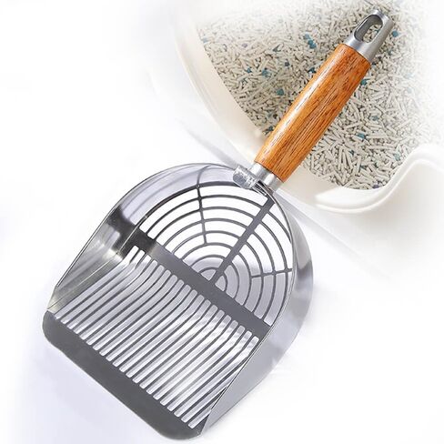 مجارف فضلات القطط، مغرفة كيتي، فتحة مخططة، مغرفة فضلات القطط شديدة التحمل تلتقط جميع الكتل، منخل فائق السرعة مع قبضة أناتو المريحة in Kuwait