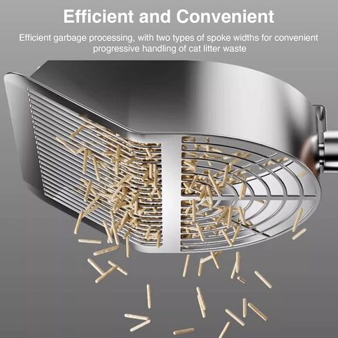 مجارف فضلات القطط، مغرفة كيتي، فتحة مخططة، مغرفة فضلات القطط شديدة التحمل تلتقط جميع الكتل، منخل فائق السرعة مع قبضة أناتو المريحة in Kuwait