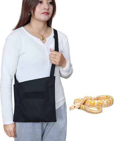 Breathable Snake Carrier Bag for Travel - Escape-Proof Canvas Reptile Transport Bag with Adjustable Strap & Fleece Lining, Ideal for Ball Pythons, Vet Visits, Camping in Saudi Arabia