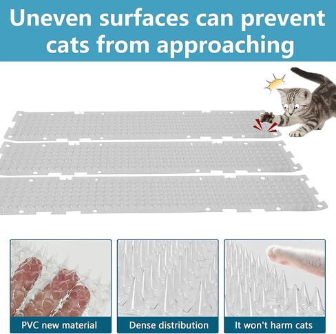 26 Pack Scat Mat for Cats - 3.3 x 16.7 Inch Cat Deterrent Mat to Keep Cats Out of Yard Permanently, Dog and Cat Spikes Mat with 0.5 Inch Sturdy Design Spike for Cat Pee Deterrent in Saudi Arabia