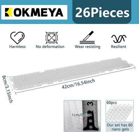 26 Pack Scat Mat for Cats - 3.3 x 16.7 Inch Cat Deterrent Mat to Keep Cats Out of Yard Permanently, Dog and Cat Spikes Mat with 0.5 Inch Sturdy Design Spike for Cat Pee Deterrent in Saudi Arabia