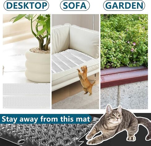26 Pack Scat Mat for Cats - 3.3 x 16.7 Inch Cat Deterrent Mat to Keep Cats Out of Yard Permanently, Dog and Cat Spikes Mat with 0.5 Inch Sturdy Design Spike for Cat Pee Deterrent in Saudi Arabia