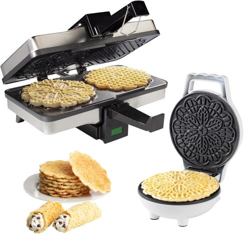 CucinaPro Pizzelle Maker 2 Pack Set– Nonstick Pizzelle Baker & Mini Italian Waffle Iron Press, Easy to Use Duo for Thin Crisp Cookies & Unique Dessert Treats, Gift Bundle for Home, Kitchen Must Have in Saudi Arabia