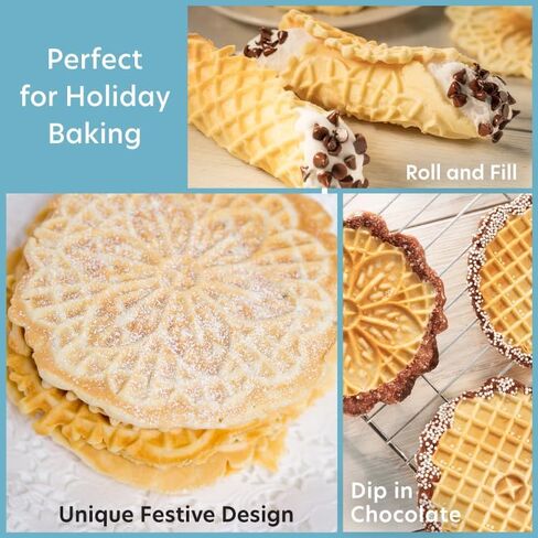 CucinaPro Pizzelle Maker 2 Pack Set– Nonstick Pizzelle Baker & Mini Italian Waffle Iron Press, Easy to Use Duo for Thin Crisp Cookies & Unique Dessert Treats, Gift Bundle for Home, Kitchen Must Have in Saudi Arabia