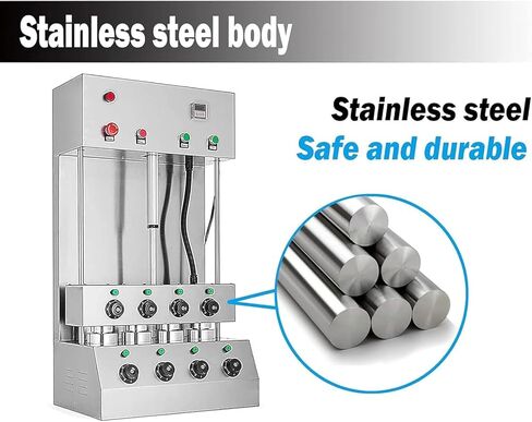 Stainless Steel Cone Pizza Maker, 4-Slot Design with Independent Temperature Control & Auto Alert, Ideal for Pizzerias, Restaurants, and Bars in Saudi Arabia