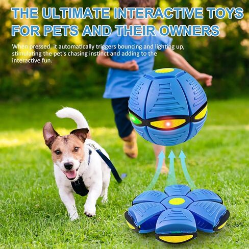 Magic Bouncing Ball Pop Up Balls – Light Up Magic Meta Ball Toy with 6 Light – Dual-Form Bouncy Balls Indoor Outdoor Play – Transforming Toy for Parent-Child Interaction (Blue) in Kuwait