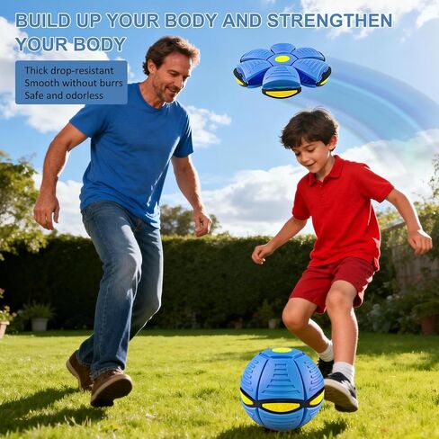 Magic Bouncing Ball Pop Up Balls – Light Up Magic Meta Ball Toy with 6 Light – Dual-Form Bouncy Balls Indoor Outdoor Play – Transforming Toy for Parent-Child Interaction (Blue) in Kuwait