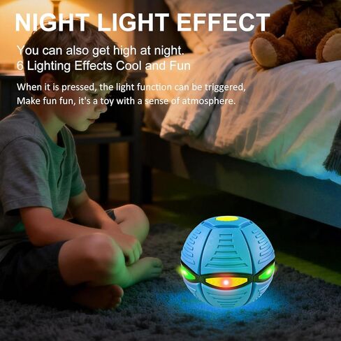 Magic Bouncing Ball Pop Up Balls – Light Up Magic Meta Ball Toy with 6 Light – Dual-Form Bouncy Balls Indoor Outdoor Play – Transforming Toy for Parent-Child Interaction (Blue) in Kuwait
