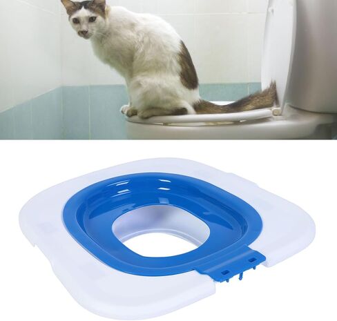 Cat Toilet Training Kit, Reusable Cat Toilet Trainer Urinal Removable Pet Toilet Training System, Professional Cat Urinal Seat Trainer for Home Pet Shop (Blue) in Saudi Arabia