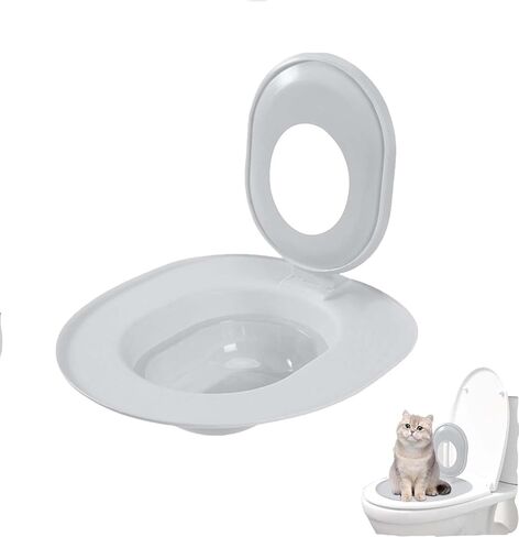 Cat Toilet Training Kit-Cat Toilet Seat Training Kit | Cats Toilet Traiining System | Teach to Use | Reusable Thrainer | Trainig Seat Tool | Pet Cleaning(Pink) in Kuwait