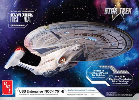 AMT Skill 2 Model Kit الولايات المتحدة الأمريكية سفينة الفضاء إنتربرايز NCC-1701-E ستار تريك: أول اتصال (1996) فيلم 1/1400 نموذج مقياس AMT1405M in Kuwait