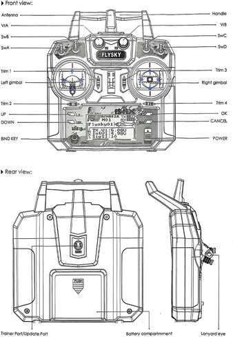 وحدة تحكم جهاز إرسال RC من Flysky FS-i6X 10CH 2.4 جيجا هرتز مع جهاز استقبال iA6B 6CH للأجنحة الثابتة والطائرة الشراعية والمروحية وقارب RC in Kuwait