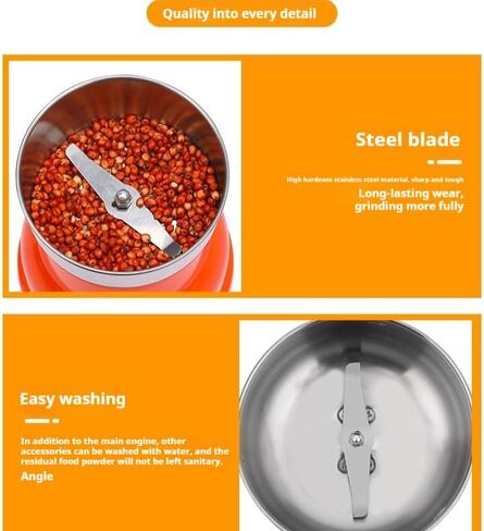 مطحنة المطبخ | مطحنة كهربائية 500 وات | يطحن البهارات والمكسرات والحبوب والقهوة | 1 شفرة من الفولاذ المقاوم للصدأ | الاستخدام الرطب والجاف in Kuwait