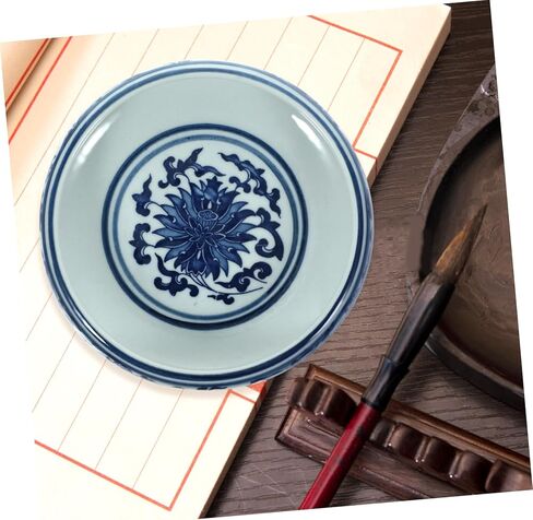OHPHCALL Ceramic Ink Brush Washer Blue and White Porcelain Sumi Brush Cleaning Tool for Home Office Durable and Multi Functional Writing Supply Smooth Surface Design in Saudi Arabia
