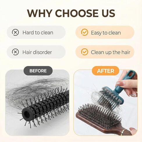 3Pcs 2-in-1 Hair Brush Cleaner and Remover Tool, 2026 New Hairbrush Cleaning Tool Comb Cleaner for Man Woman, with an ergonomic handle, Suitable for Home and Salon Use in Saudi Arabia
