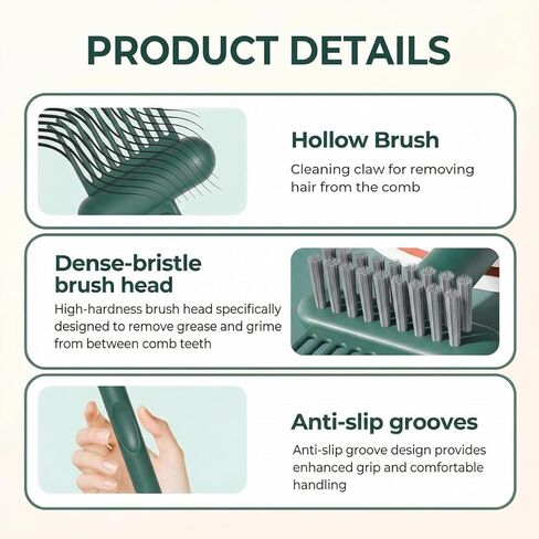 3Pcs 2-in-1 Hair Brush Cleaner and Remover Tool, 2026 New Hairbrush Cleaning Tool Comb Cleaner for Man Woman, with an ergonomic handle, Suitable for Home and Salon Use in Saudi Arabia
