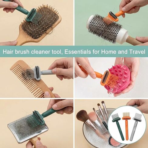 3Pcs 2-in-1 Hair Brush Cleaner and Remover Tool, 2026 New Hairbrush Cleaning Tool Comb Cleaner for Man Woman, with an ergonomic handle, Suitable for Home and Salon Use in Saudi Arabia