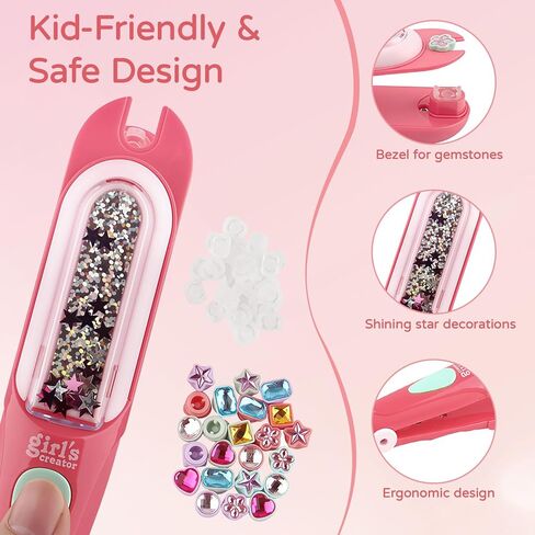 CLFORLORGN Hair Gem Stamper Kit for Girls, Reusable Hair Bling Gems Styling Set with Rhinestones, Easy DIY Hair Accessories Toy, Birthday & Christmas Gifts for Girls Ages 4–12 Year Old in Saudi Arabia