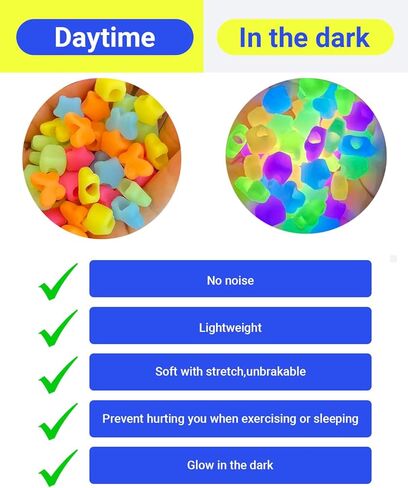 50Pcs Soft Small Silicone Beads for Hair,Hair Beads for Kids Girls Braids with 5mm Hole Glow in The Dark 5 Color(50) in Saudi Arabia