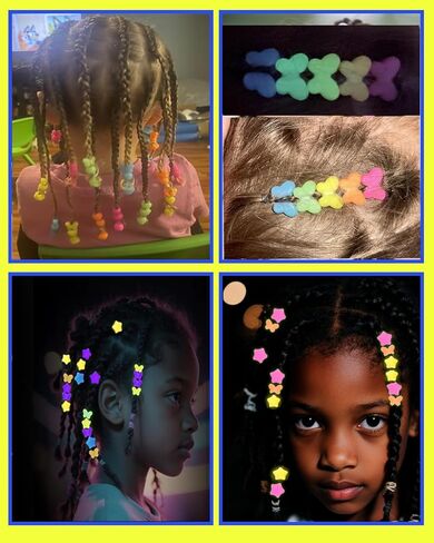 50Pcs Soft Small Silicone Beads for Hair,Hair Beads for Kids Girls Braids with 5mm Hole Glow in The Dark 5 Color(50) in Saudi Arabia