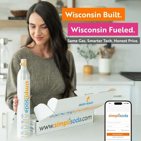 أسطوانات علبة ثاني أكسيد الكربون سعة 60 لترًا - متوافقة مع Sodastream Quick Connect فقط [بما في ذلك ART وTERRA ENSO & DUO] - آلة تدفق الصودا لإعادة تعبئة خزانات غاز ثاني أكسيد الكربون | 14.5 أونصة، مجموعة من 3 قطع in Kuwait