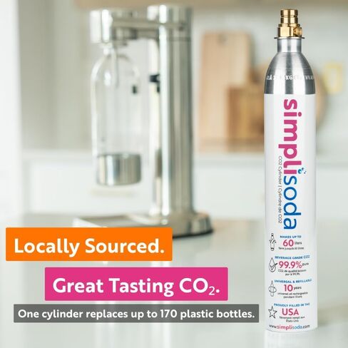 أسطوانات علبة ثاني أكسيد الكربون سعة 60 لترًا - متوافقة مع Sodastream Quick Connect فقط [بما في ذلك ART وTERRA ENSO & DUO] - آلة تدفق الصودا لإعادة تعبئة خزانات غاز ثاني أكسيد الكربون | 14.5 أونصة، مجموعة من 3 قطع in Kuwait