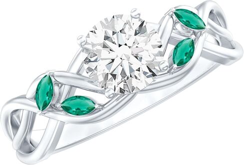 Certified Lab Grown Diamond 6 mm Round Engagement Ring, Ef-Vs Quality, Diamond Emerald Designer Ring (Ideal For Gift) in Saudi Arabia