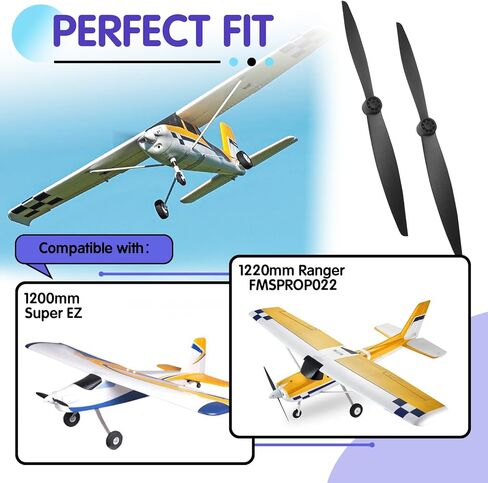 2 قطعة مروحة RC ذات شفرتين متوافقة مع FMS 1200 مم Super EZ 1220 مم Ranger FMSPROP022، دعامة 10x5 in Kuwait