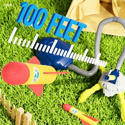 Aeroglyph Rocket Launcher for Kids, 3 Rockets - Fun Backyard & Outdoor Kids Toys Gifts for Boys & Girls - High Flying Toy Foam Blaster Set - Multi-Player Adjustable Launch Stand in Saudi Arabia