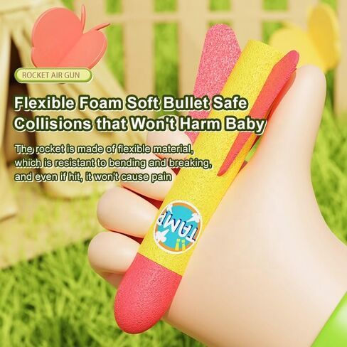 Aeroglyph Rocket Launcher for Kids, 3 Rockets - Fun Backyard & Outdoor Kids Toys Gifts for Boys & Girls - High Flying Toy Foam Blaster Set - Multi-Player Adjustable Launch Stand in Saudi Arabia