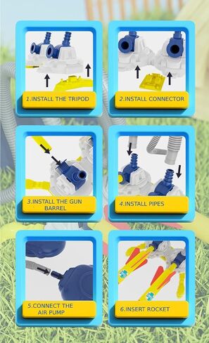 Aeroglyph Rocket Launcher for Kids, 3 Rockets - Fun Backyard & Outdoor Kids Toys Gifts for Boys & Girls - High Flying Toy Foam Blaster Set - Multi-Player Adjustable Launch Stand in Saudi Arabia