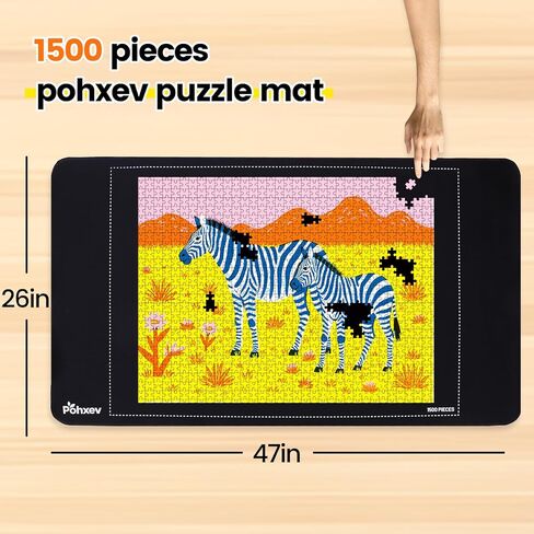 حصيرة ألغاز مطاطية قابلة للطي، لوحة حفظ الصور المقطوعة غير لامعة مقاس 46 بوصة × 26 بوصة حتى 1500 1000 500 قطعة، حقيبة تخزين سفر مطورة مع 6 صواني فرز، حافظة محمولة مع قاعدة غير قابلة للانزلاق. in Kuwait