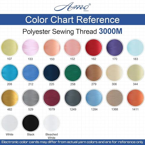 All Purpose Knotless Polyester Sewing Thread 40S/2 (Tex27) 6 Cones of 3000 Yards Each Spool Thread Total 18000 Yards for Serger Sewing Machine Quilting Piecing Overlock Hand Stitching (white) in Saudi Arabia
