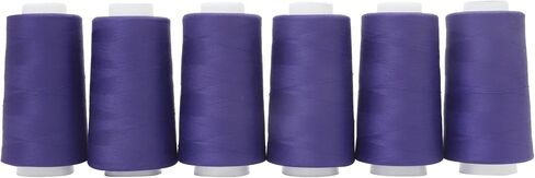 All Purpose Knotless Polyester Sewing Thread 40S/2 (Tex27) 6 Cones of 3000 Yards Each Spool Thread Total 18000 Yards for Serger Sewing Machine Quilting Piecing Overlock Hand Stitching (white) in Saudi Arabia