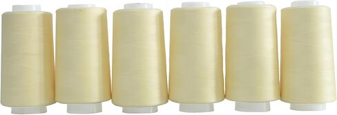 All Purpose Knotless Polyester Sewing Thread 40S/2 (Tex27) 6 Cones of 3000 Yards Each Spool Thread Total 18000 Yards for Serger Sewing Machine Quilting Piecing Overlock Hand Stitching (white) in Saudi Arabia