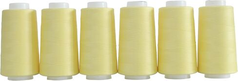 All Purpose Knotless Polyester Sewing Thread 40S/2 (Tex27) 6 Cones of 3000 Yards Each Spool Thread Total 18000 Yards for Serger Sewing Machine Quilting Piecing Overlock Hand Stitching (white) in Saudi Arabia
