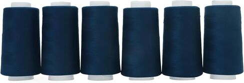 All Purpose Knotless Polyester Sewing Thread 40S/2 (Tex27) 6 Cones of 3000 Yards Each Spool Thread Total 18000 Yards for Serger Sewing Machine Quilting Piecing Overlock Hand Stitching (white) in Saudi Arabia