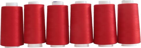 All Purpose Knotless Polyester Sewing Thread 40S/2 (Tex27) 6 Cones of 3000 Yards Each Spool Thread Total 18000 Yards for Serger Sewing Machine Quilting Piecing Overlock Hand Stitching (white) in Saudi Arabia