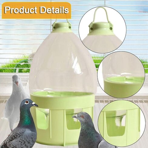Pigeon Water Dispenser Drinker Bottle Automatic Water Pot Container,Bird Drinker,for Budgie Chicken Parrots Duck Hamster, 6L in Saudi Arabia