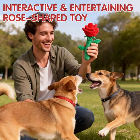 EXPAWLORER Dog Valentine's Day Costume Set - Cute Pet Outfit Set Including Red Heart Headwear & Rose Flower Toy Adjustable Headband for Small Medium Pet Holiday Birthday Wedding Party Dress up in Saudi Arabia