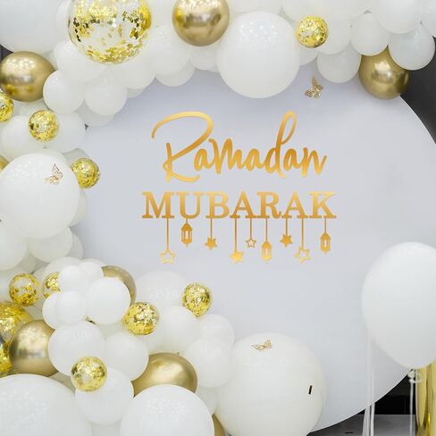 علامة ملصق رمضان مبارك لديكورات البالونات لعيد الفطر، ملصق نجمة رمضان القمر، ديكورات حفلات الإسلام المسلم in Kuwait