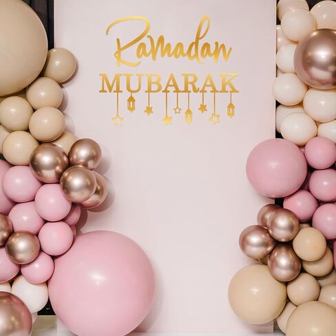 علامة ملصق رمضان مبارك لديكورات البالونات لعيد الفطر، ملصق نجمة رمضان القمر، ديكورات حفلات الإسلام المسلم in Kuwait