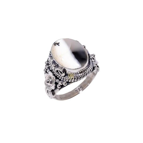925 Sterling Silver Ring with White Buffalo Stone – 12x16mm Artisan Handmade Statement Ring,Engagement Ring, Vintage Design, Perfect Unique Gift for Him or Her in Saudi Arabia