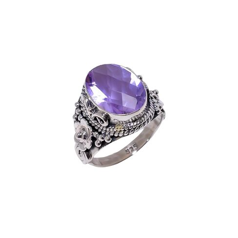 Elegant Purple Amethyst Oval Gemstone Ring for Women – Handmade 925 Sterling Silver 12x16 Statement Ring, Boho Chic Jewelry, Anniversary, Birthday & Wedding Gift in Saudi Arabia