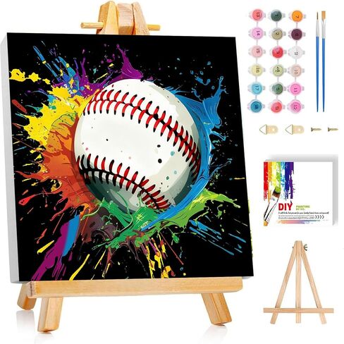 bleihum Game Paint by Numbers Kit for Kids with Frame Wooden Easel, Controller Paint by Number Kids, DIY Acrylic Painting by Numbers for Teen Boys Gamer Room Decor 8x8 Inch in Saudi Arabia
