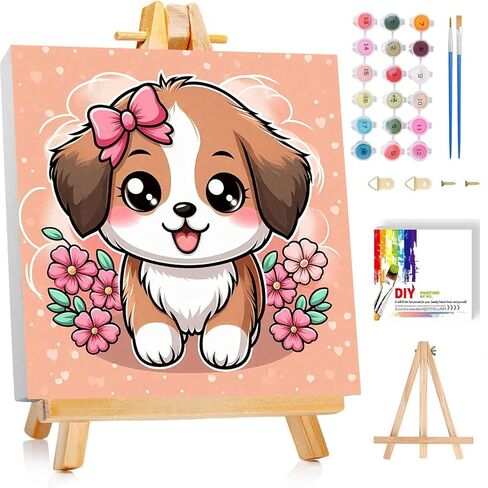 bleihum Game Paint by Numbers Kit for Kids with Frame Wooden Easel, Controller Paint by Number Kids, DIY Acrylic Painting by Numbers for Teen Boys Gamer Room Decor 8x8 Inch in Saudi Arabia