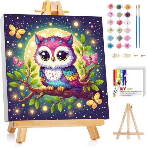 bleihum Game Paint by Numbers Kit for Kids with Frame Wooden Easel, Controller Paint by Number Kids, DIY Acrylic Painting by Numbers for Teen Boys Gamer Room Decor 8x8 Inch in Saudi Arabia