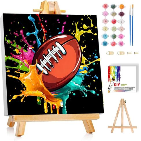 bleihum Game Paint by Numbers Kit for Kids with Frame Wooden Easel, Controller Paint by Number Kids, DIY Acrylic Painting by Numbers for Teen Boys Gamer Room Decor 8x8 Inch in Saudi Arabia