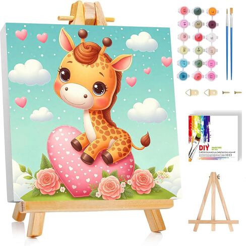 bleihum Game Paint by Numbers Kit for Kids with Frame Wooden Easel, Controller Paint by Number Kids, DIY Acrylic Painting by Numbers for Teen Boys Gamer Room Decor 8x8 Inch in Saudi Arabia