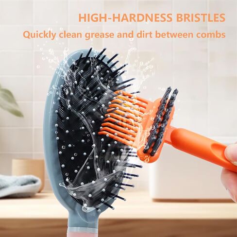 2 Pack Hair Brush Cleaner and Remover Tool, Cleaning Brush for Removing Hair and Dust, Hairbrush Cleaner Tool, Portable Remover Rake for Home and Salon Use in Saudi Arabia